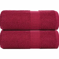 vidaXL Serviettes de toilette FROGN 2 pièces Bordeaux 30x30 cm 360 g/m²