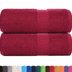 vidaXL Serviettes de toilette FROGN 2 pièces Bordeaux 30x30 cm 360 g/m²