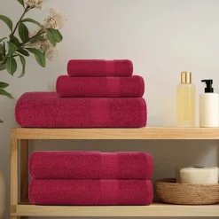 vidaXL Serviettes de toilette FROGN 2 pièces Bordeaux 30x30 cm 360 g/m²