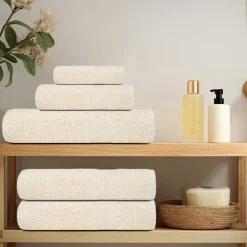 vidaXL Serviettes de toilette FROGN 2 pièces Crème 30x30 cm 360 g/m²