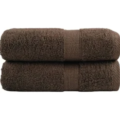 Linge-vidaXL Serviettes de toilette premium SOLUND 2 pièces 30 x 30 cm 600 g/m² Marron