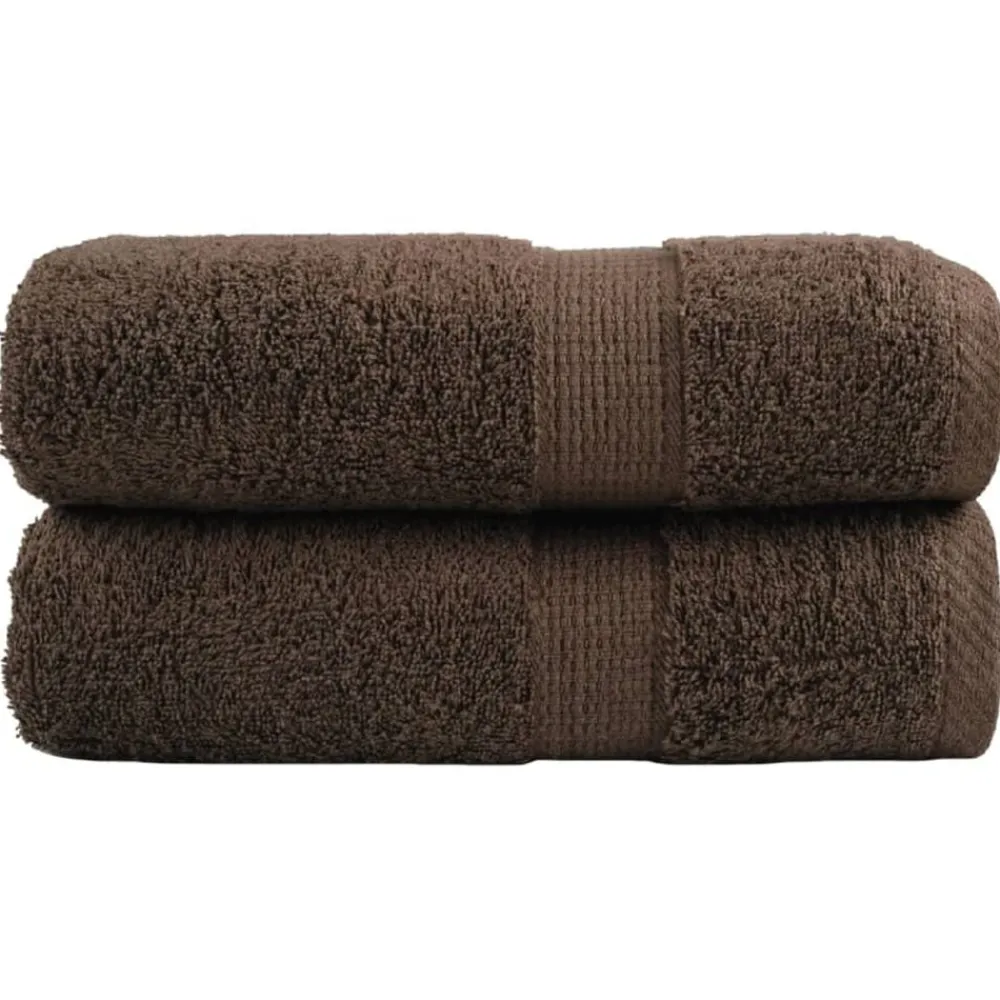 Linge-vidaXL Serviettes de toilette premium SOLUND 2 pièces 30 x 30 cm 600 g/m² Marron
