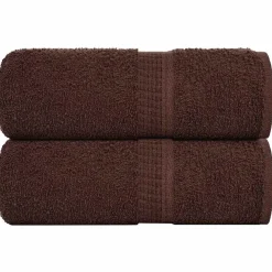 Linge-vidaXL Serviettes de toilette FROGN 2 pièces 30x30 cm 360 g/m² Marron