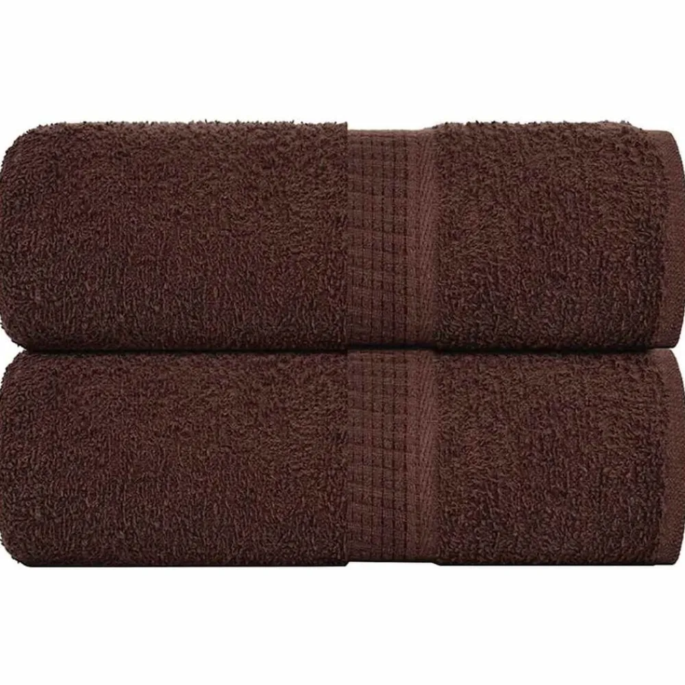Linge-vidaXL Serviettes de toilette FROGN 2 pièces 30x30 cm 360 g/m² Marron