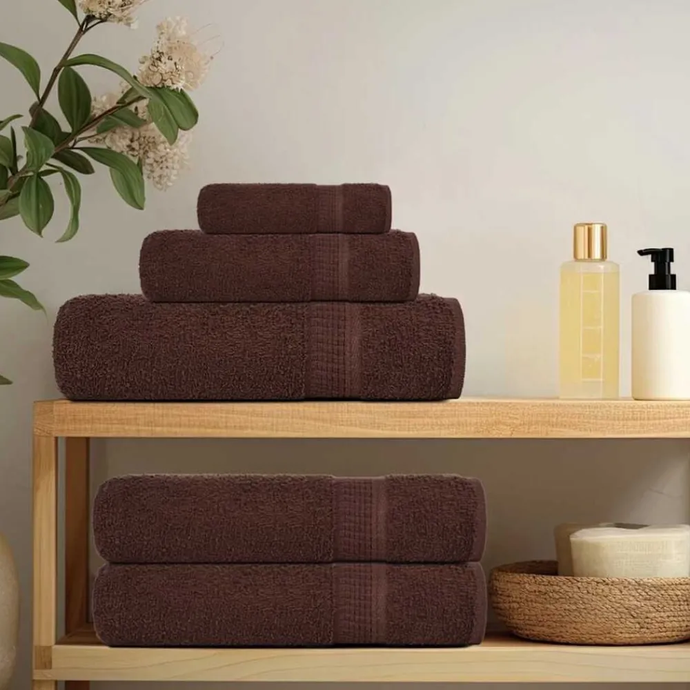 Linge-vidaXL Serviettes de toilette FROGN 2 pièces 30x30 cm 360 g/m² Marron