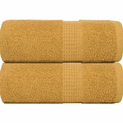 Linge-vidaXL Serviettes de toilette FROGN 2 pièces Or 30x30 cm 360 g/m² Doré