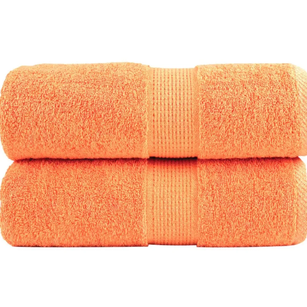 Linge-vidaXL Serviettes de toilette premium SOLUND 2 pièces 30 x 30 cm 600 g/m² Orange