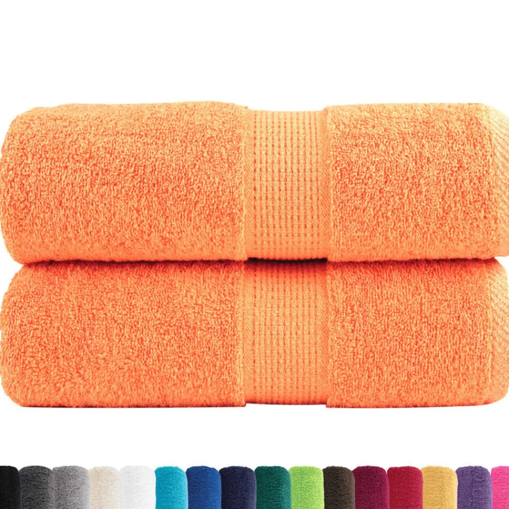 Linge-vidaXL Serviettes de toilette premium SOLUND 2 pièces 30 x 30 cm 600 g/m² Orange
