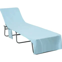 Linge-vidaXL Serviettes de Transat 2 pcs 210 x 75 cm Bleu