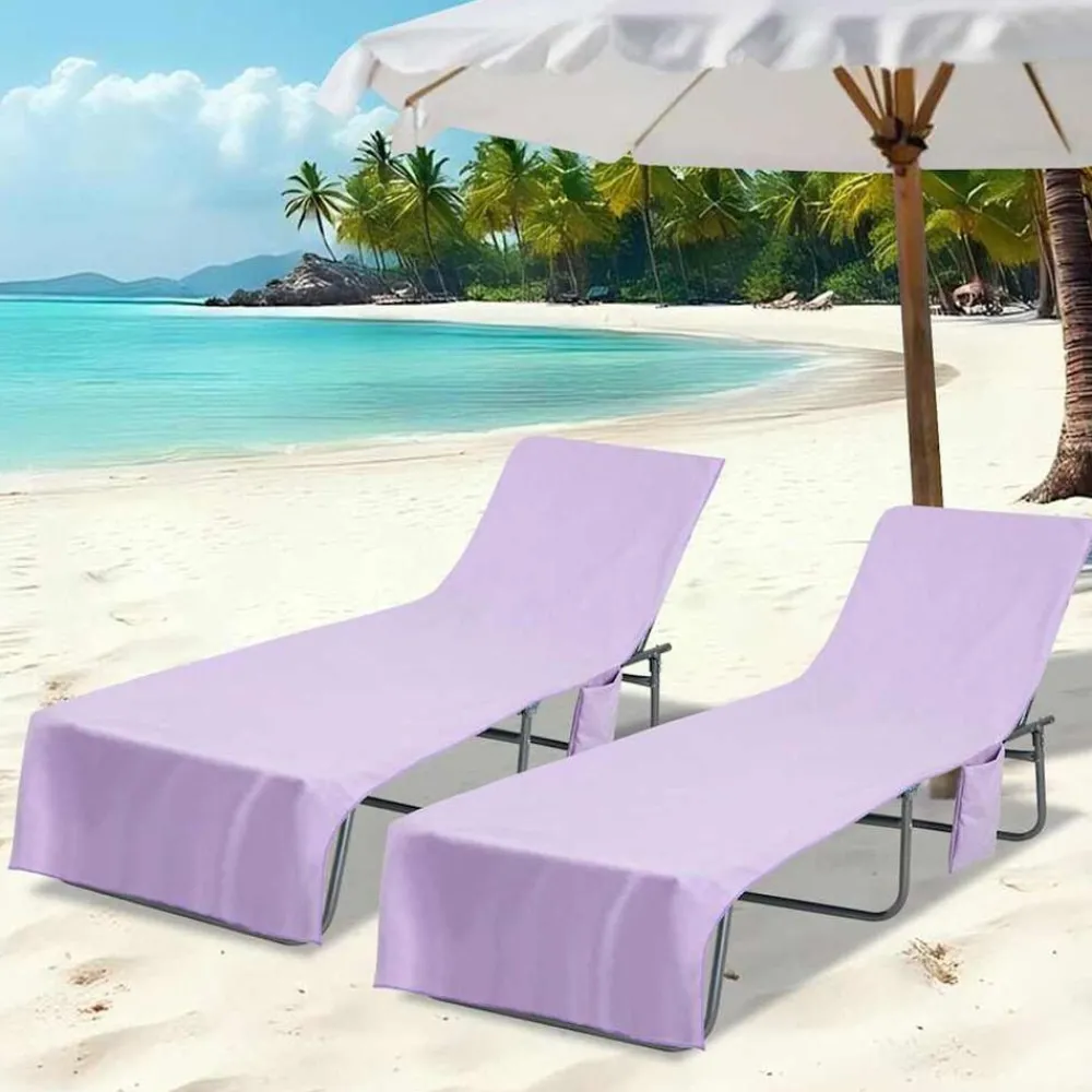 vidaXL Serviettes de Transat 2 pcs 210 x 75 cm