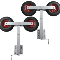 vidaXL Set de 2 supports à double roue inclinable remorque à bateau