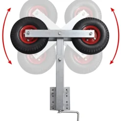 vidaXL Set de 2 supports à double roue inclinable remorque à bateau