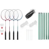 vidaXL Set de badminton avec 4 raquettes et filet 620x151 cm