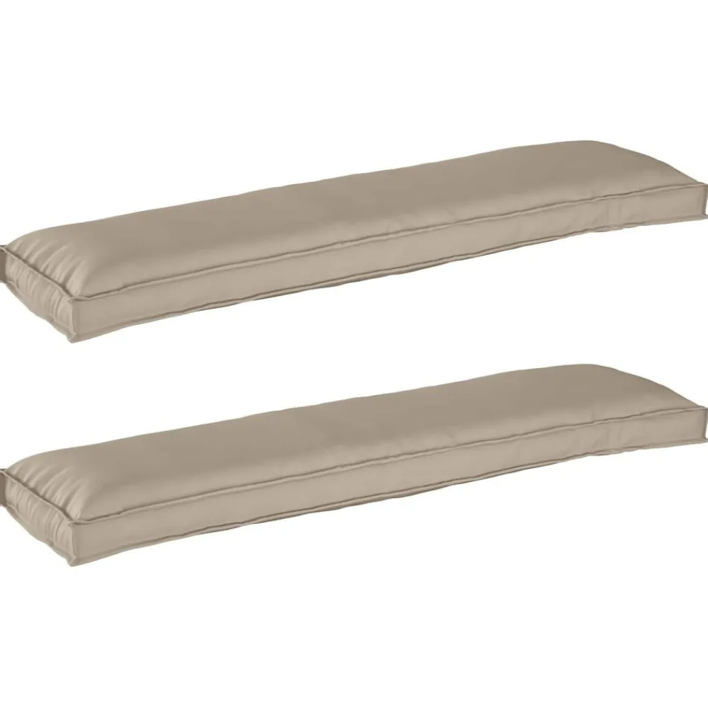 Décorations-vidaXL Set de coussins de palette 2 pcs 150 x 40 x 8 cm Taupe