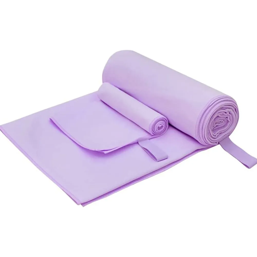 Linge-vidaXL Set de serviettes de sport 2 pcs tissu Violet