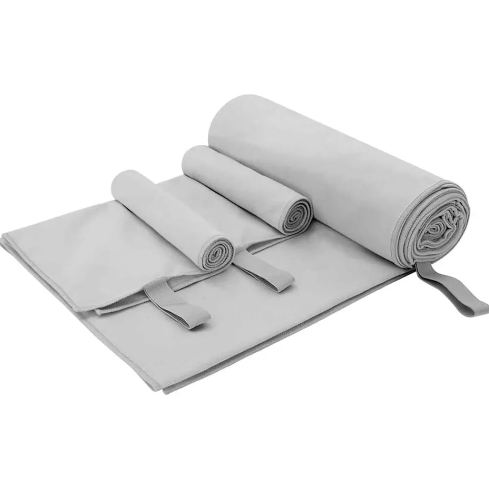 Linge-vidaXL Set de serviettes de sport 3 pcs Polyester et Polyamide Gris