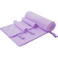 Linge-vidaXL Set de serviettes de sport 3 pcs Polyester et Polyamide Violet