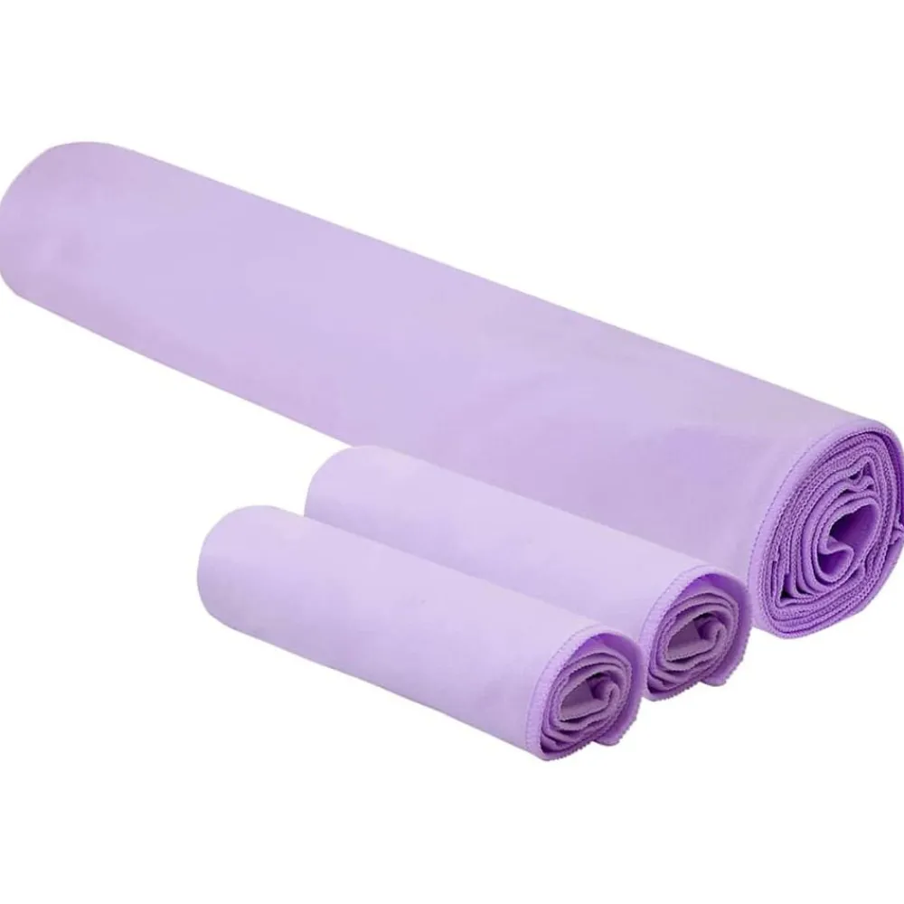 Linge-vidaXL Set de serviettes de sport 3 pcs Polyester et Polyamide Violet