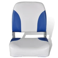 Pièces Détachées Pour Véhicules-vidaXL Siège de bateau à dossier et oreiller Bleu-blanc 41x36x48 cm Bleu et blanc
