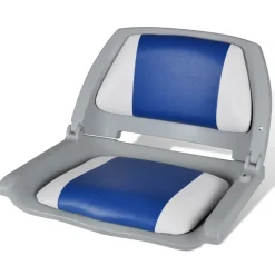 Pièces Détachées Pour Véhicules-vidaXL Siège de bateau à dossier pliable et oreiller 48x51x41 cm Bleu et blanc