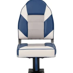 Véhicules-vidaXL Siège de bateau avec piédestal pivotant à 360° Blanc et bleu