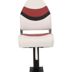 Véhicules-vidaXL Siège de bateau avec piédestal pivotant à 360° blanc et rouge