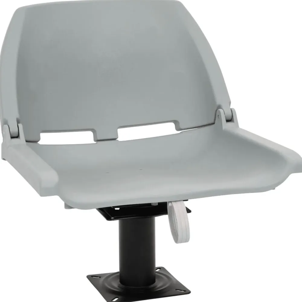 Véhicules-vidaXL Siège de bateau avec piédestal pivotant à 360 Gris