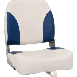 Pièces Détachées Pour Véhicules-vidaXL Siège de bateau pliable 1 ensemble oreiller bleu blanc Bleu et blanc