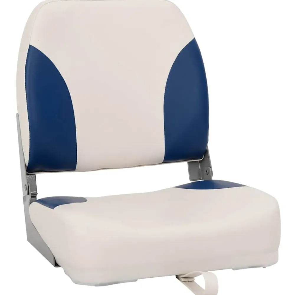 Pièces Détachées Pour Véhicules-vidaXL Siège de bateau pliable 1 ensemble oreiller bleu blanc Bleu et blanc