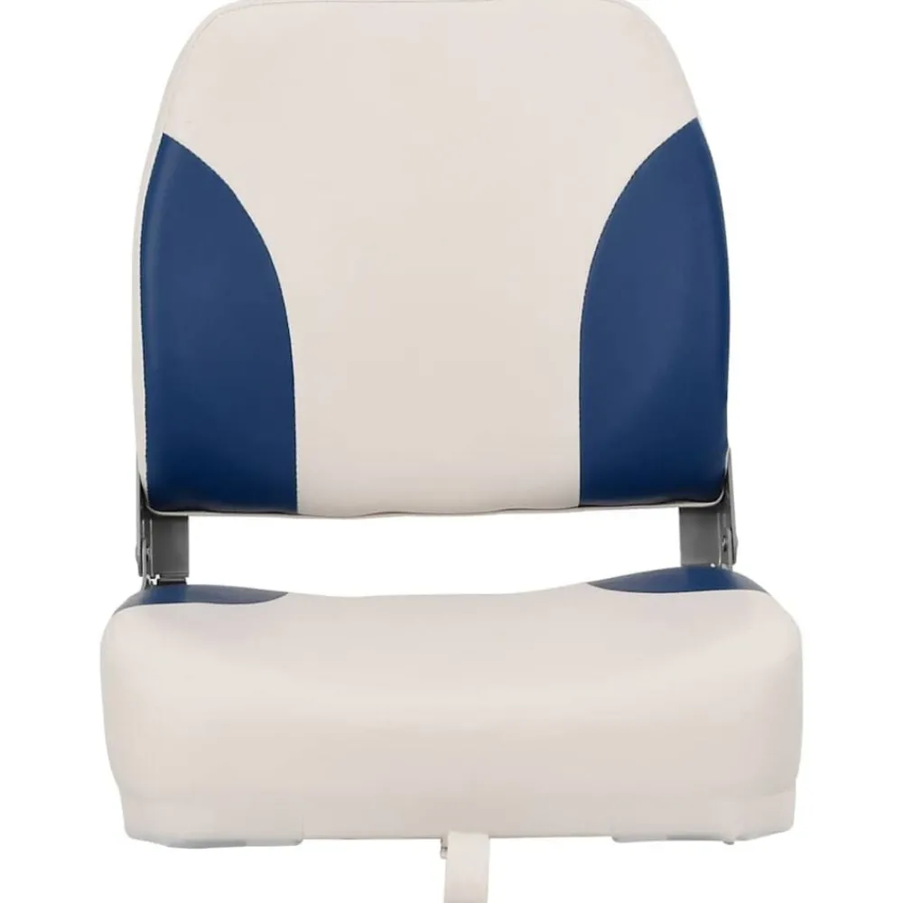 Pièces Détachées Pour Véhicules-vidaXL Siège de bateau pliable 1 ensemble oreiller bleu blanc Bleu et blanc
