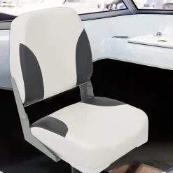 vidaXL Siège de bateau pliable 1 ensemble avec dossier bas et sangle de fixation