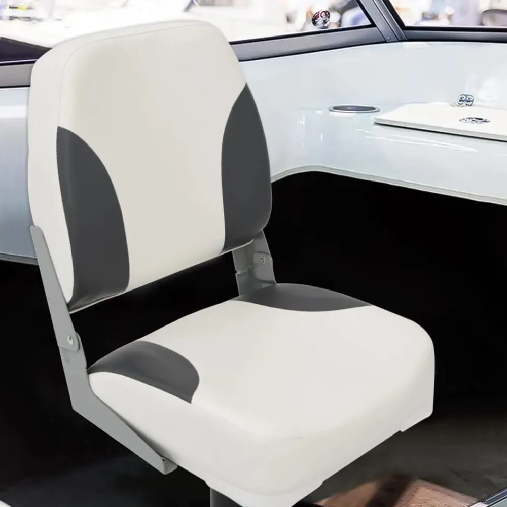 vidaXL Siège de bateau pliable 1 ensemble avec dossier bas et sangle de fixation
