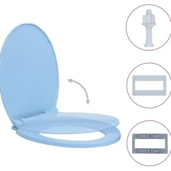 vidaXL Siège de toilette à fermeture en douceur Ovale