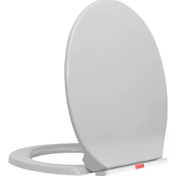 Plomberie-vidaXL Siège de toilette à fermeture en douceur Ovale Gris clair