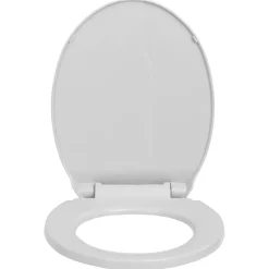 Plomberie-vidaXL Siège de toilette à fermeture en douceur Ovale Gris clair