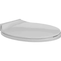 Plomberie-vidaXL Siège de toilette à fermeture en douceur Ovale Gris clair