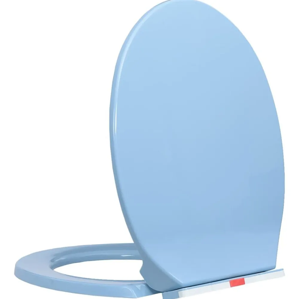 Plomberie-vidaXL Siège de toilette à fermeture en douceur Ovale Bleu