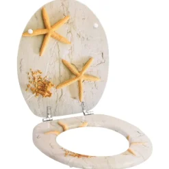 Plomberie-vidaXL Siège de toilette avec Couvercle MDF Étoile de mer