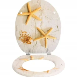 Plomberie-vidaXL Siège de toilette avec Couvercle MDF Étoile de mer