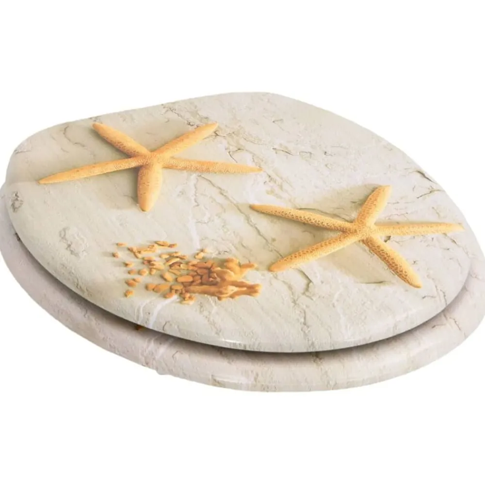 Plomberie-vidaXL Siège de toilette avec Couvercle MDF Étoile de mer