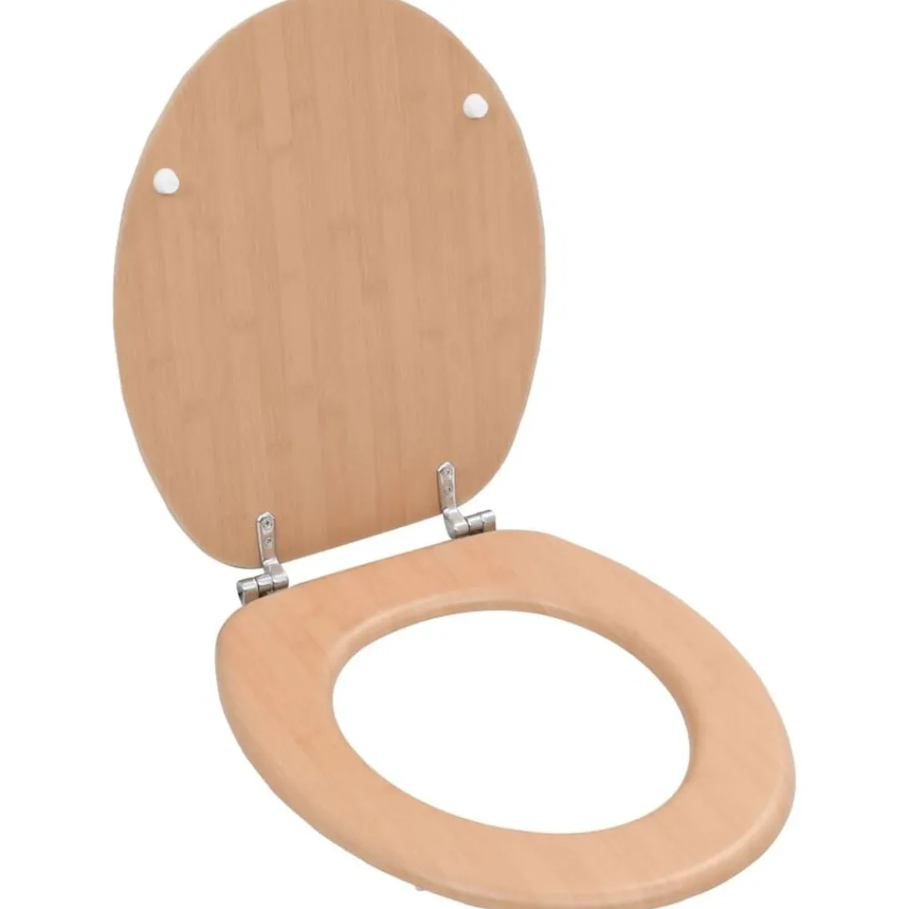 Plomberie-vidaXL Siège de toilette avec couvercle MDF Design bambou