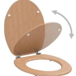 Plomberie-vidaXL Siège de toilette avec couvercle MDF Design bambou