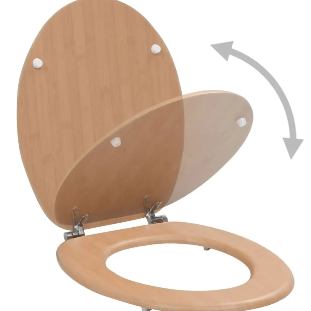 Plomberie-vidaXL Siège de toilette avec couvercle MDF Design bambou