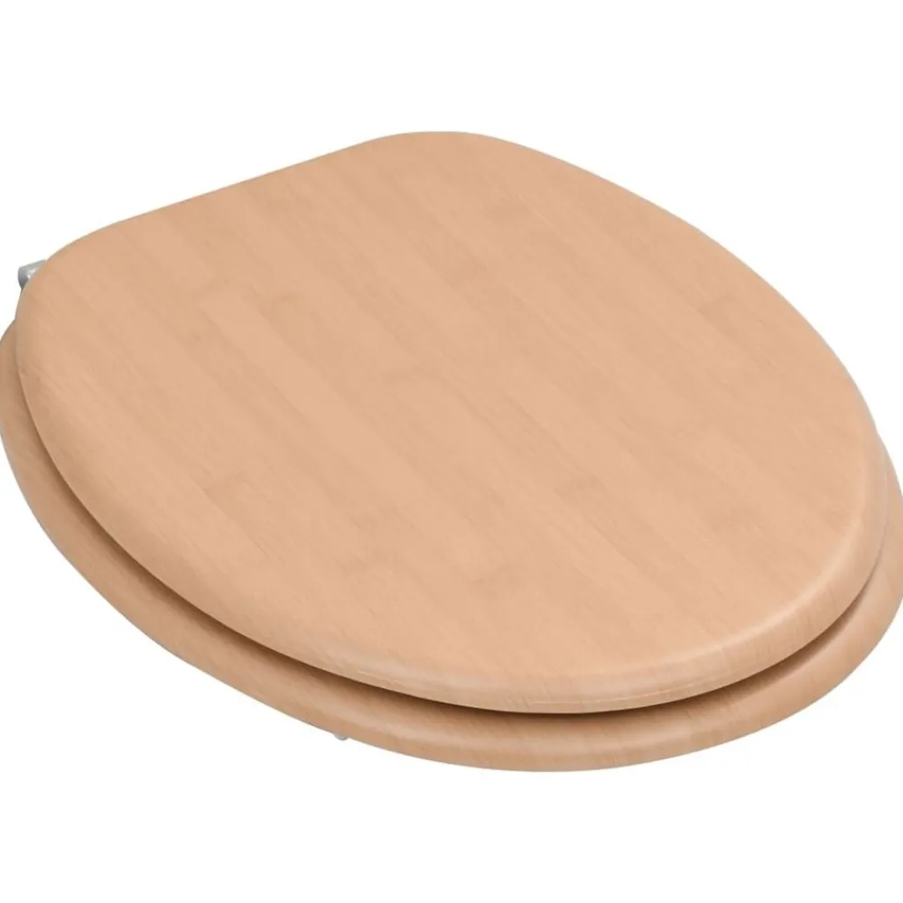 Plomberie-vidaXL Siège de toilette avec couvercle MDF Design bambou