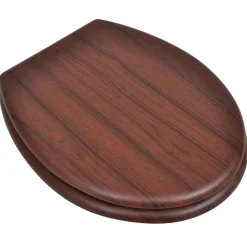 Plomberie-vidaXL Siège de toilette avec Couvercle MDF Design simple Marron