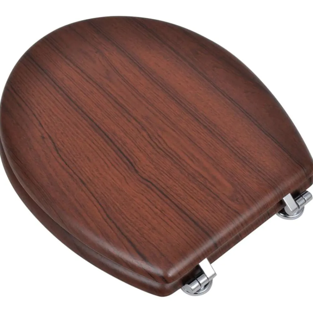 Plomberie-vidaXL Siège de toilette avec Couvercle MDF Design simple Marron