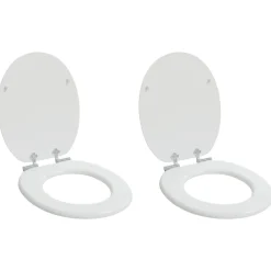 vidaXL Siège de toilette et couvercle à fermeture douce 2pcs MDF Blanc