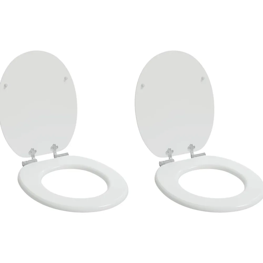 vidaXL Siège de toilette et couvercle à fermeture douce 2pcs MDF Blanc