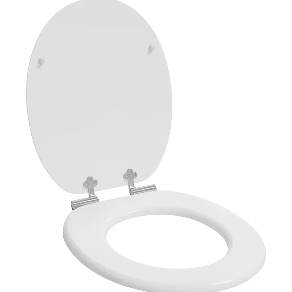 vidaXL Siège de toilette et couvercle à fermeture douce 2pcs MDF Blanc