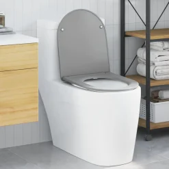Plomberie-vidaXL Siège de toilette 47 x 36 x 3,4 cm Duroplast Gris
